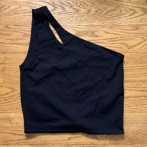 Abercrombie S One Shoulder Crop Top with Detailing